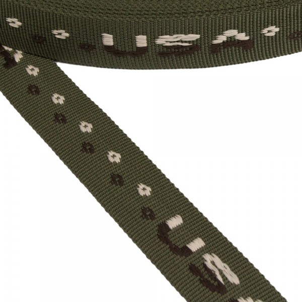 Strap Semi-Hard Synthetic Color Khaki with ARMY Design Width 30 mm Thickness 2.2 mm