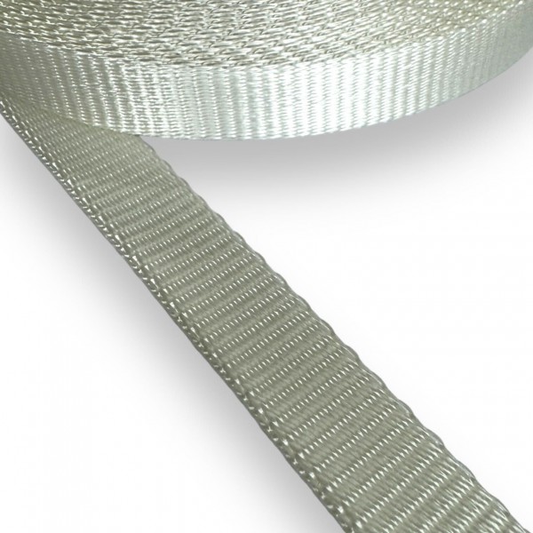 Safety belt, Strap, Webbing tape Synthetic Semi-Hard High Strength Strap White Color 15 mm Thickness 1.8 mm