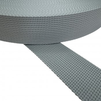 Belt, Webbing, Narrow Fabric, Semi-Hard Synthetic Strap in Silver Color Width 40 mm and Thickness 1.7 mm