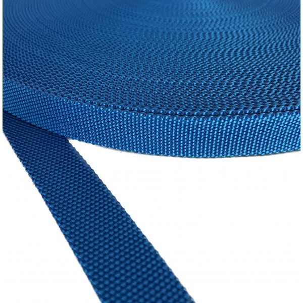 Synthetic  belt, narrow fabric, webbing tape Strap Synthetic Hard Color Royal Blue Width 25 mm Thickness 2.7 mm