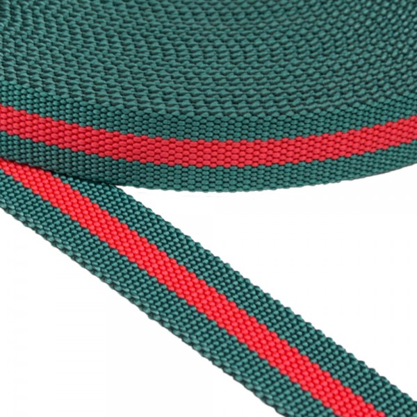 Strap Synthetic Hard Green with Red Stripe 20 mm Thickness 1.5 mm