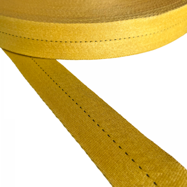 Strap Soft Synthetic Color Yellow With Stripe Width 45 mm Thickness 2 mm