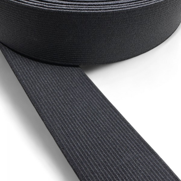 Elastic tape 40mm width in black color