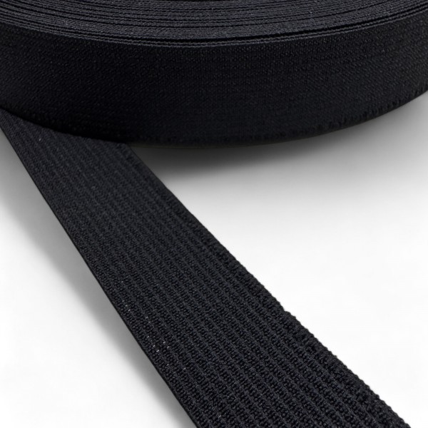 Elastic tape 25mm width in black color