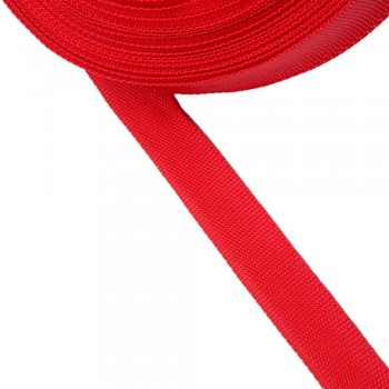 Narrow Fabric Twill Tape Soft Red 25 mm Thickness 0.8 mm