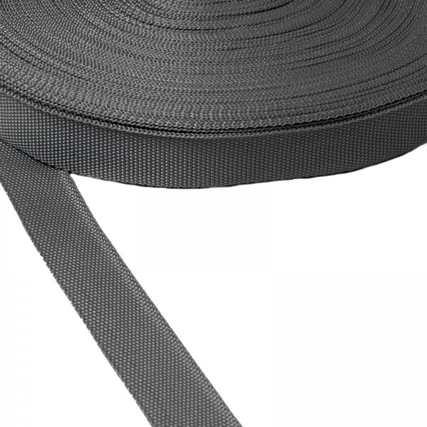 Trimming, webbing tape Synthetic Soft Grey 22mm Thickness 0.7 mm