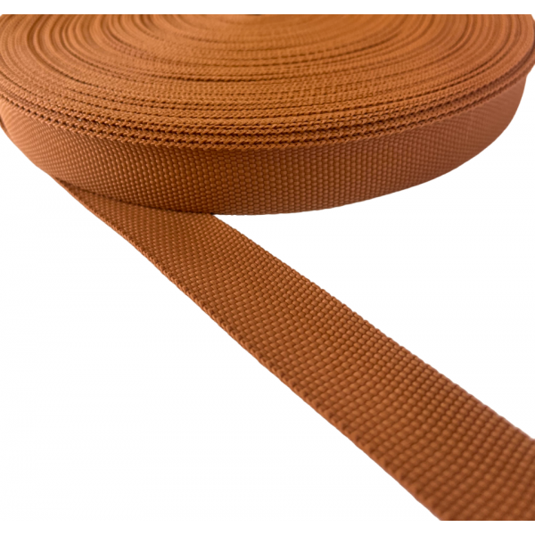 Trimming, webbing tape Synthetic Soft Terracotta 22mm Thickness 0.7 mm