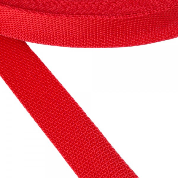 Synthetic  narrow fabric, webbing tape, trimming Strap Synthetic Soft Color Red 25 mm Thickness 1.3 mm