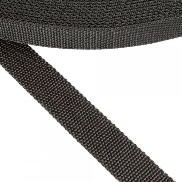 Strap Synthetic Hard Color Black Width 25 mm Thickness 2.7 mm