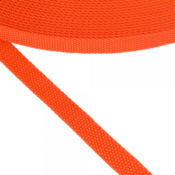 Synthetic narrow fabric, webbing tape, Strap Synthetic Hard Orange Color 15 mm Thickness 2,5 mm