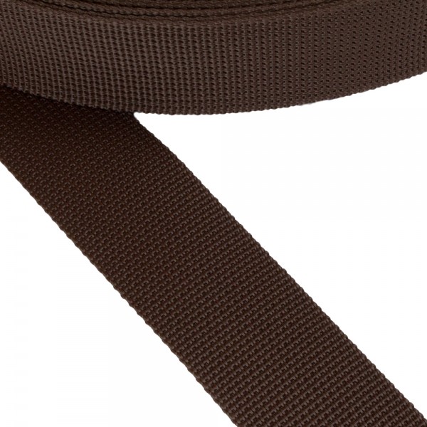 Belt, Webbing, Narrow Fabric, Semi-Hard Synthetic Belt in Brown Color Width 40 mm and Thickness 1.7 mm