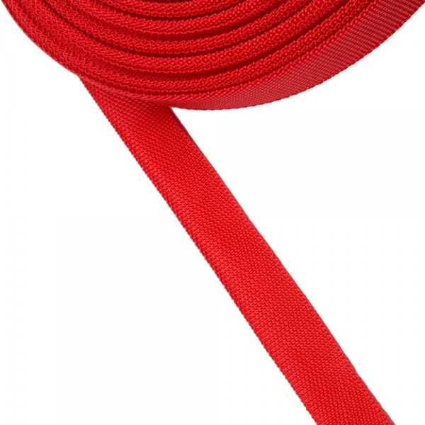 Trimming, webbing tape Synthetic Soft Red 22mm Thickness 0.7 mm