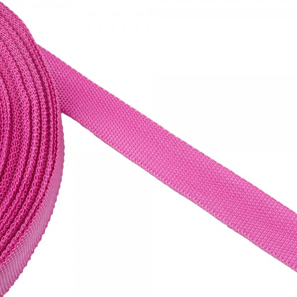 Trimming, webbing tape Synthetic Soft Fuchsia 22mm Thickness 0.7 mm