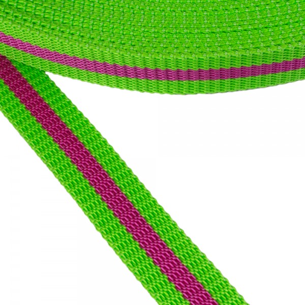 Belt Synthetic Belt Hard Phosphorescent Green with Red Stripe 30 mm Thickness 2.5 mm