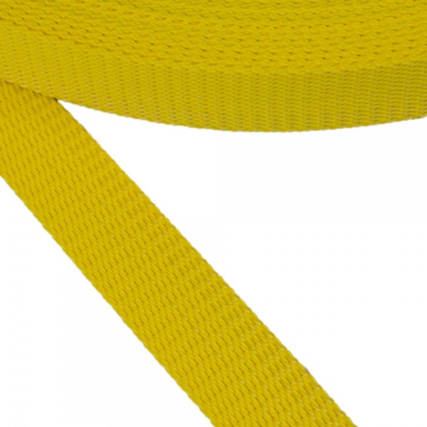 Synthetic belt, narrow fabric, webbing tape Belt Hard Yellow Color 30 mm Thickness 2.5 mm