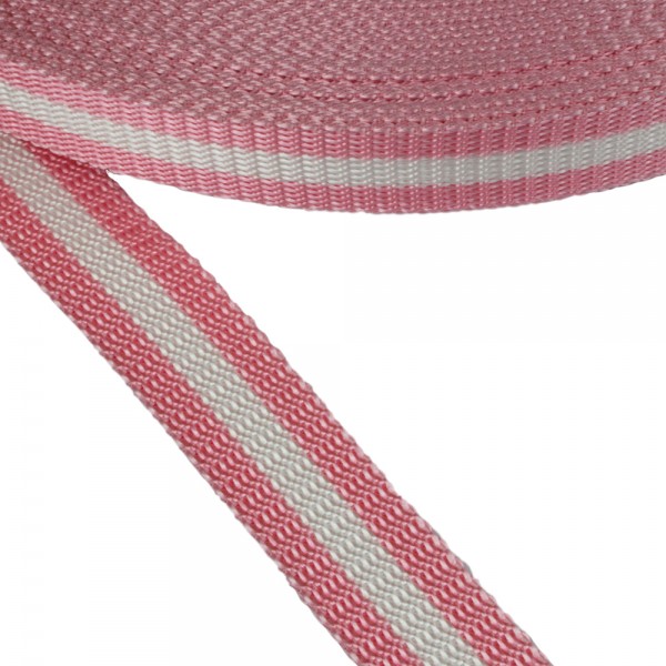 Strap Synthetic Belt Hard Pink with Stripe White 30 mm Thickness 2.5 mm