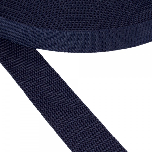 Synthetic belt, narrow fabric, webbing tape Strap Synthetic Belt Hard Dark Blue Color Width 40 mm Thickness 2.5 mm