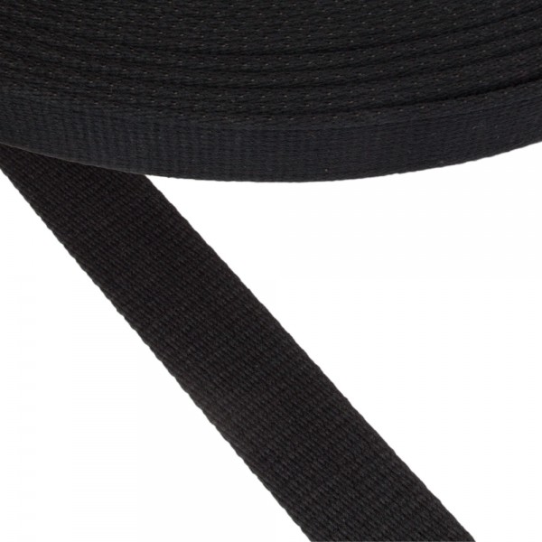 Belt Strap Cotton Semi Hard Color Black Width 30 mm and Thickness 3 mm