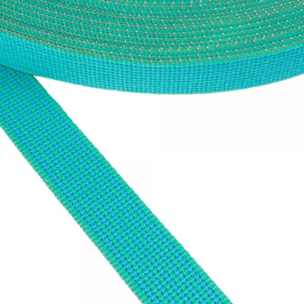 Belt Strap Cotton Semi-hard Turquoise with Stripe 30 mm Thickness 2 mm