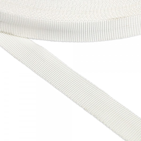 Synthetic Tube Belt, Webbing Tape, Hose Strap Synthetic Soft Color White Width 25 mm Thickness 2 mm