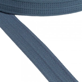 Cotton belt, narrow fabric, webbing tape Belt Cotton Semi-hard Blue 40 mm Thickness 3 mm