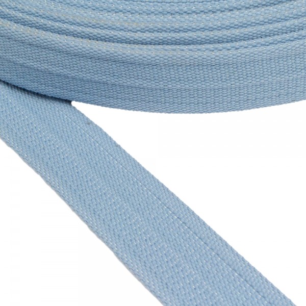 Cotton belt, narrow fabric, webbing tape Belt Cotton Semi Hard Blue 40 mm Thickness 3 mm