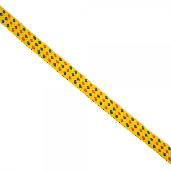 Synthetic Semi-Hard Yellow Braided Strap with Blue and Orange 15mm Thickness 2mm