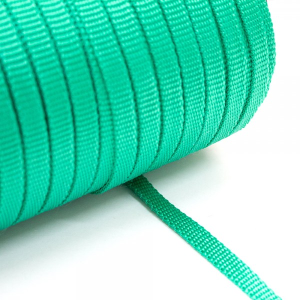 Synthetic belt, narrow fabric, webbing tape, Strap Synthetic Semi-Hard Green 10 mm Thickness 1.7 mm