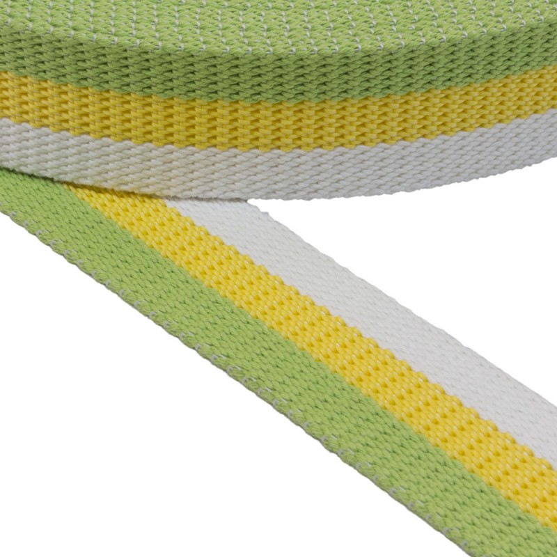Cotton belt, narrow fabric, webbing tape, in 40mm width and Lime Green Color
