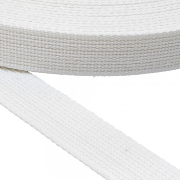 Belt Strap Cotton Semi Hard Color White Width 30 mm and Thickness 3 mm