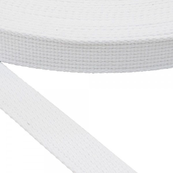 Belt Strap Cotton Hard Color White Width 25 mm Thickness 2.5 mm