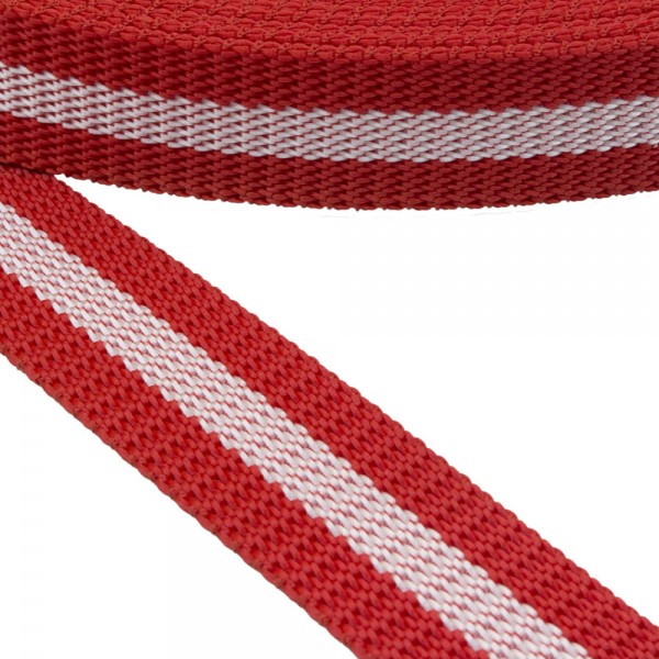 Belt Synthetic Belt Hard Red with White Stripe 30 mm Thickness 2.5 mm